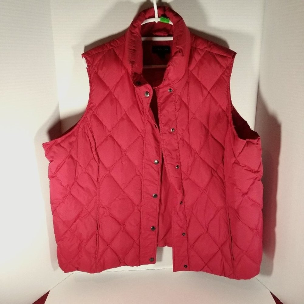 Lands End Women's re quilted snap vest 3X